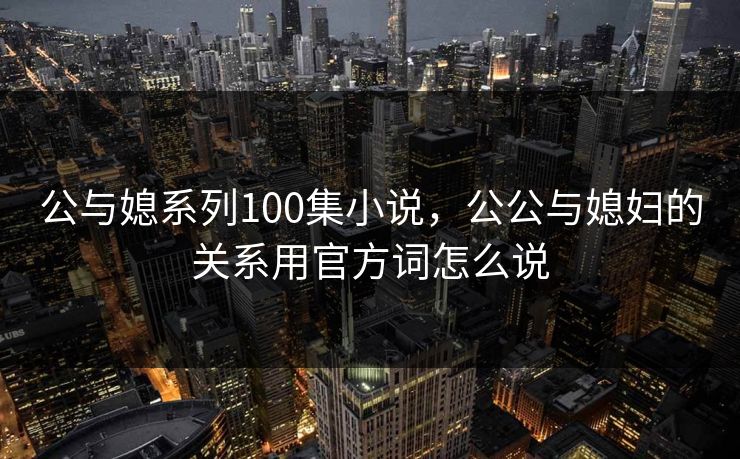 公与媳系列100集小说，公公与媳妇的关系用官方词怎么说