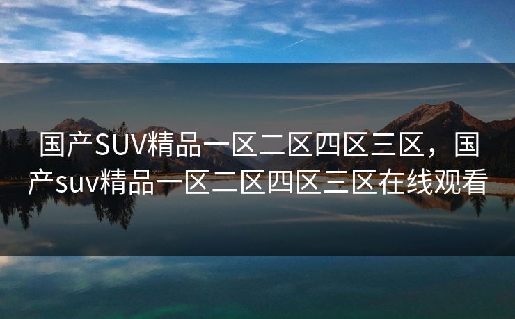 国产SUV精品一区二区四区三区,国产suv精品一区二区四区三区在线观看