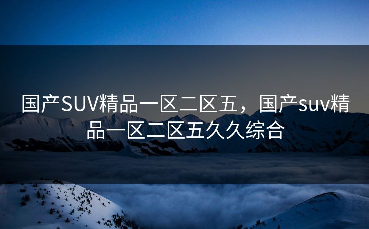 国产SUV精品一区二区五,国产suv精品一区二区五久久综合