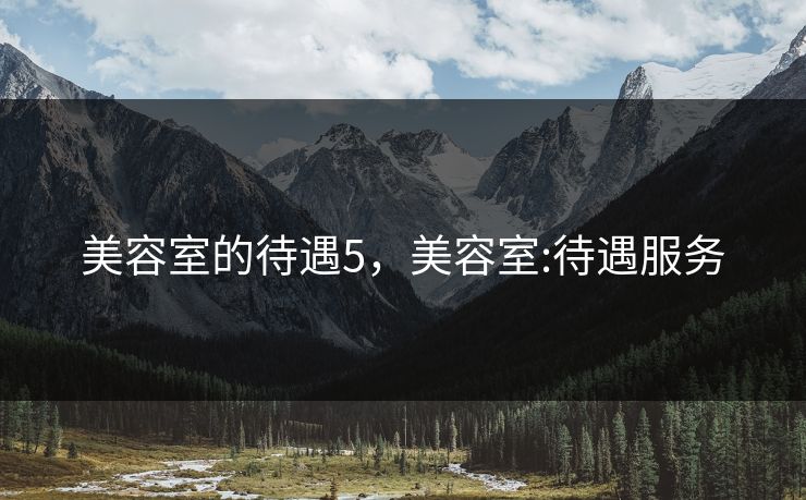 美容室的待遇5，美容室:待遇服务